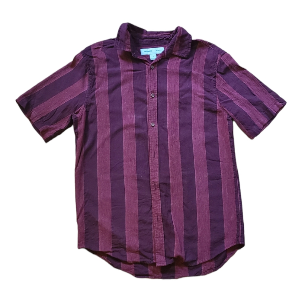 Red Slim Fit Casual Button Down